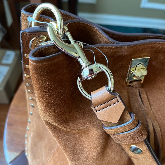 Rebecca Minkoff Whiskey Equestrian 
Darren Studded Suede Leather Shoulder Bag - Picture 14 of 16